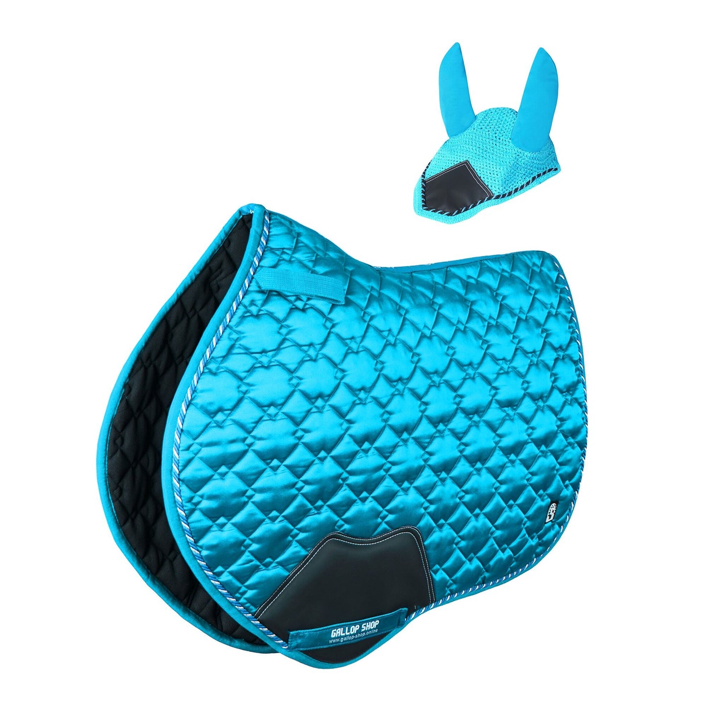 GallopGrip All-Purpose Saddle Pad & Bonnet Set – Sculpted Quilting, Satin Finish, Multi-Color Options