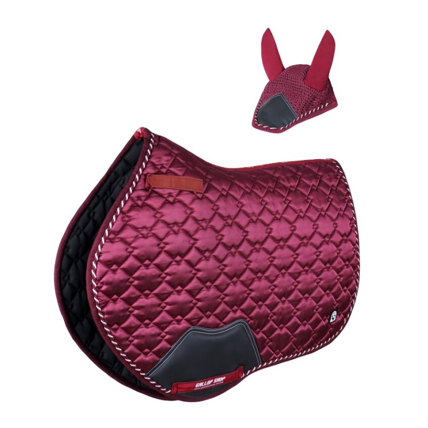 GallopGrip All-Purpose Saddle Pad & Bonnet Set – Sculpted Quilting, Satin Finish, Multi-Color Options