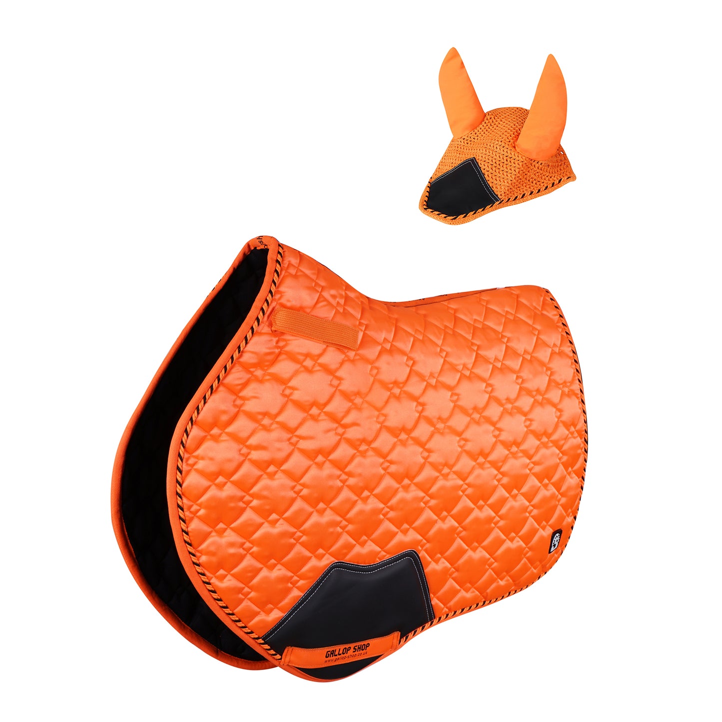 GallopGrip All-Purpose Saddle Pad & Bonnet Set – Sculpted Quilting, Satin Finish, Multi-Color Options