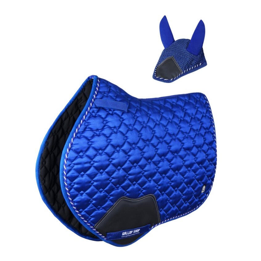 GallopGrip All-Purpose Saddle Pad & Bonnet Set – Sculpted Quilting, Satin Finish, Multi-Color Options