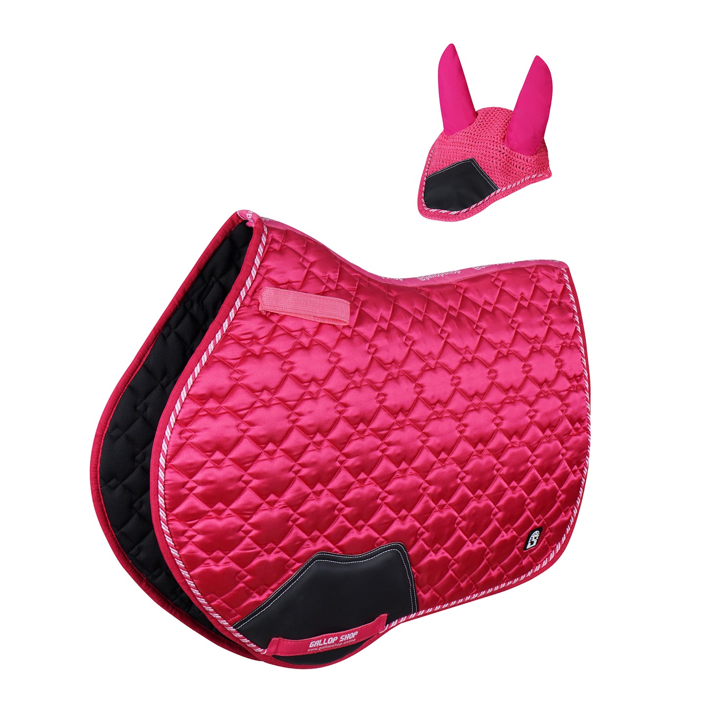 GallopGrip All-Purpose Saddle Pad & Bonnet Set – Sculpted Quilting, Satin Finish, Multi-Color Options