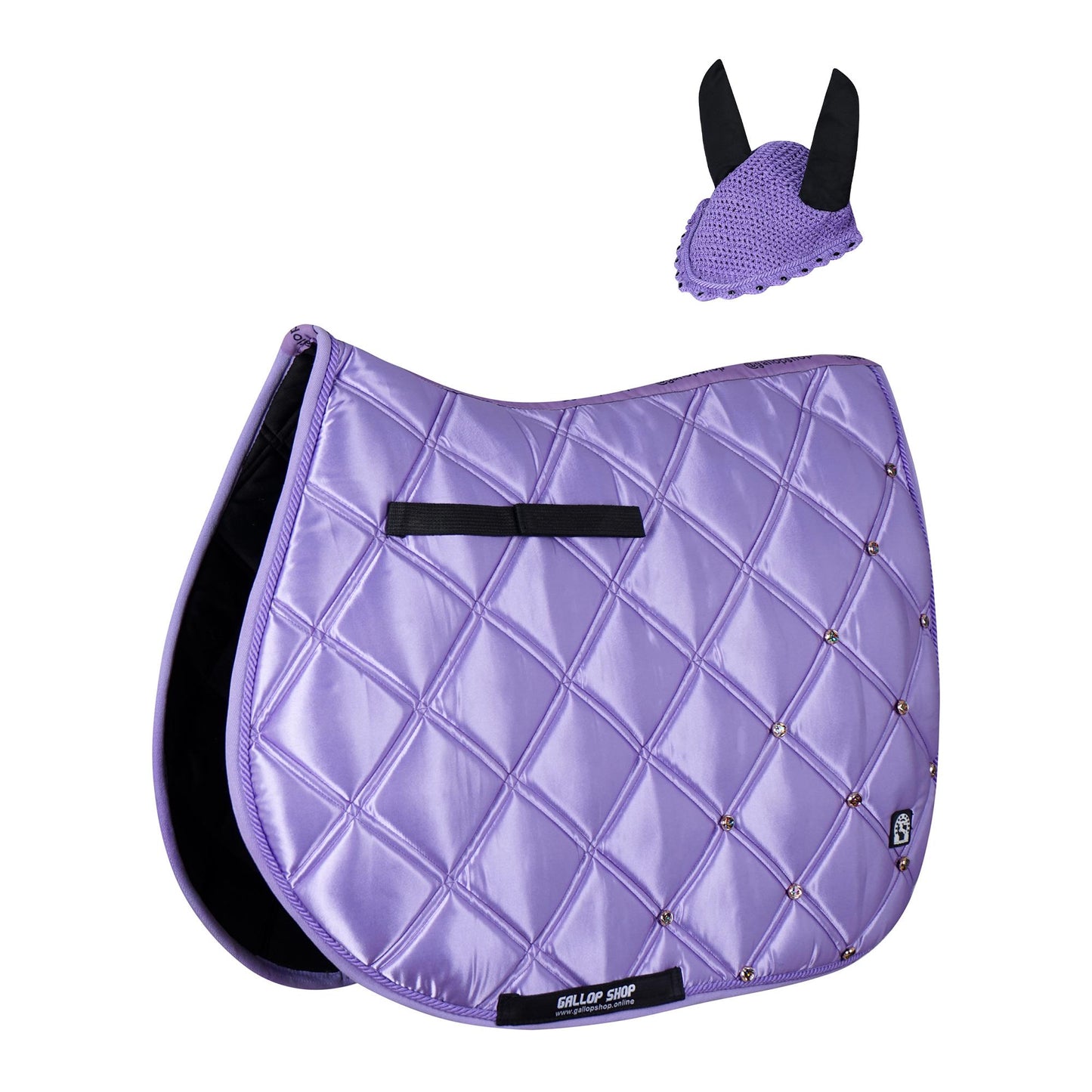 Luxury Quilted Saddle Pad & Ear Bonnet Set – Decorative Horse Tack in 12 Colors by Gallop Shop