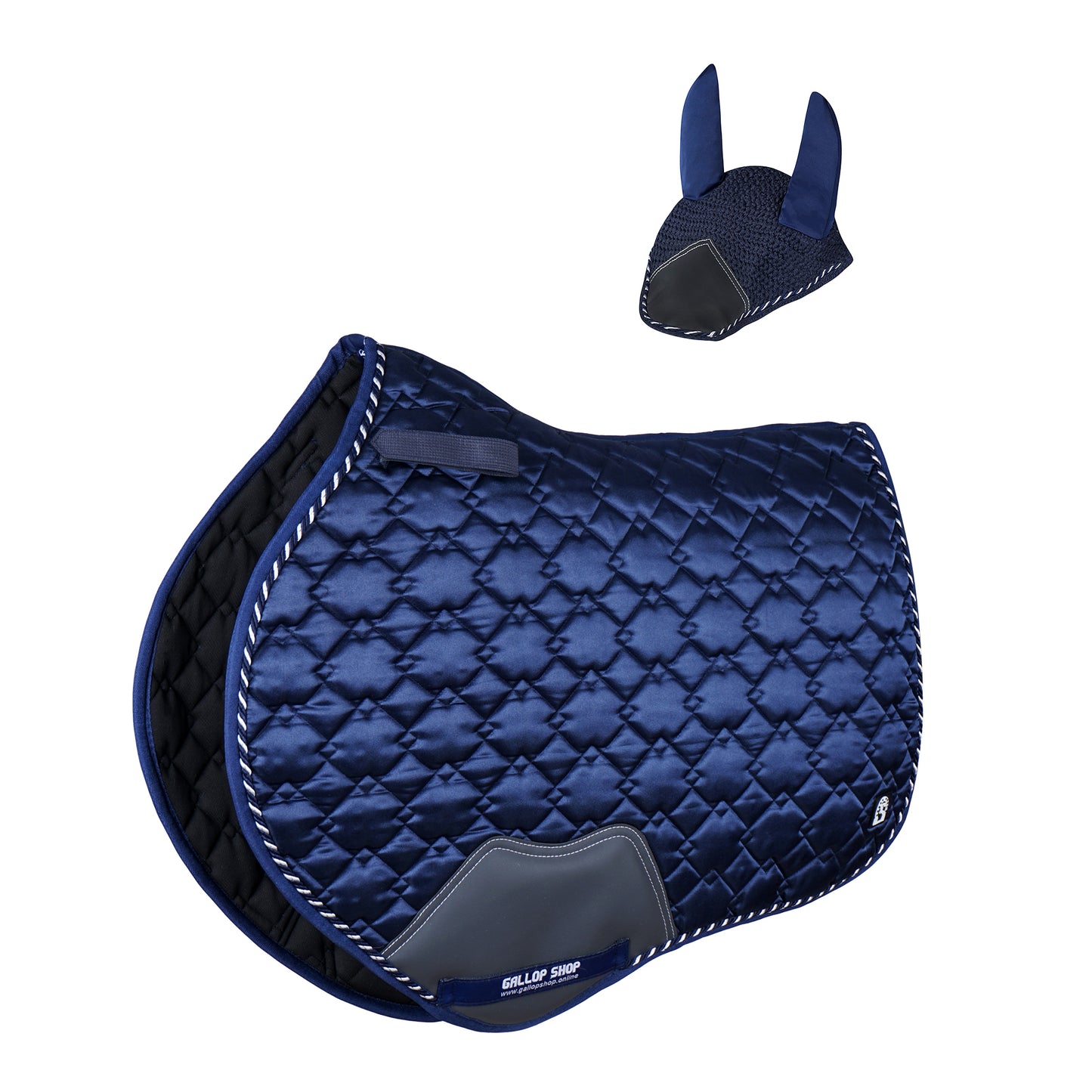 GallopGrip All-Purpose Saddle Pad & Bonnet Set – Sculpted Quilting, Satin Finish, Multi-Color Options
