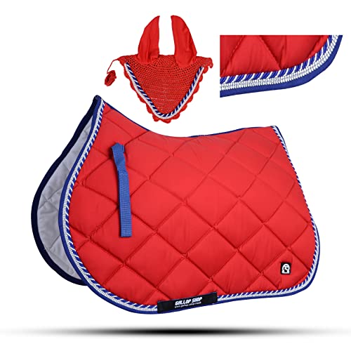 General Horse Saddle Pads + Free Fly Veil Set & Jewel Trimming (Ship from USA)