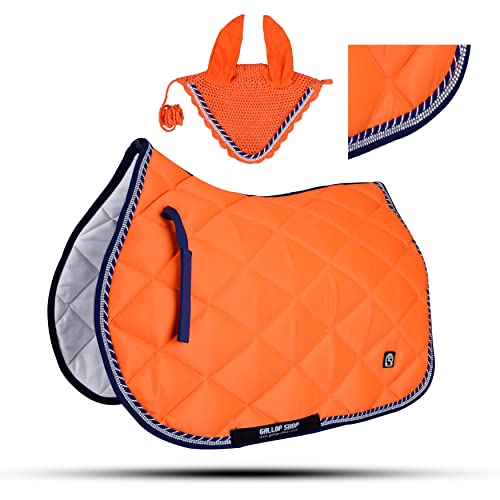 General Horse Saddle Pads + Free Fly Veil Set & Jewel Trimming (Ship from USA)