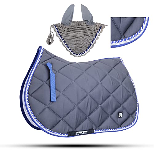 General Horse Saddle Pads + Free Fly Veil Set & Jewel Trimming (Ship from USA)